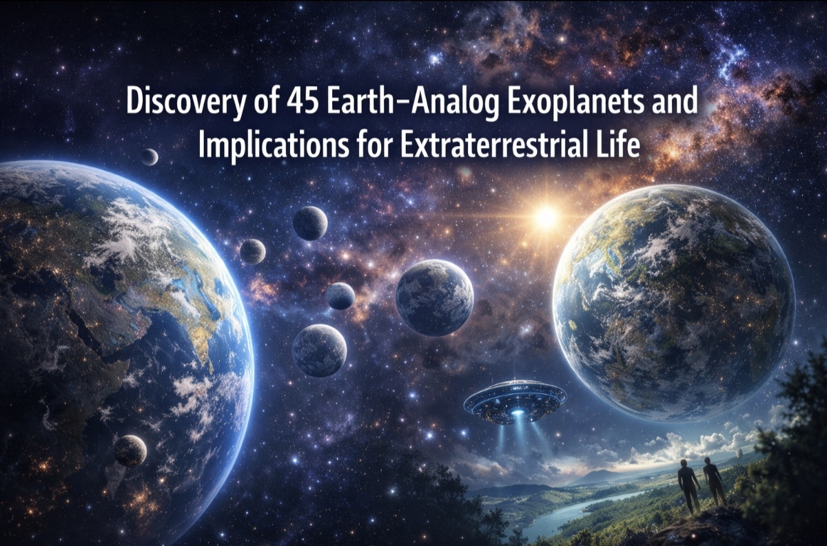 Discovery of 45 Earth-Analog Exoplanets and Implications for Extraterrestrial Life