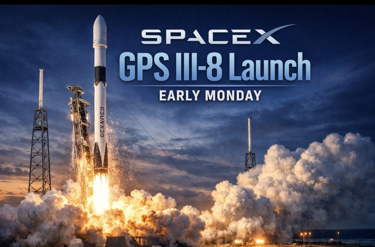 SpaceX GPS III-8 launch set for early Monday