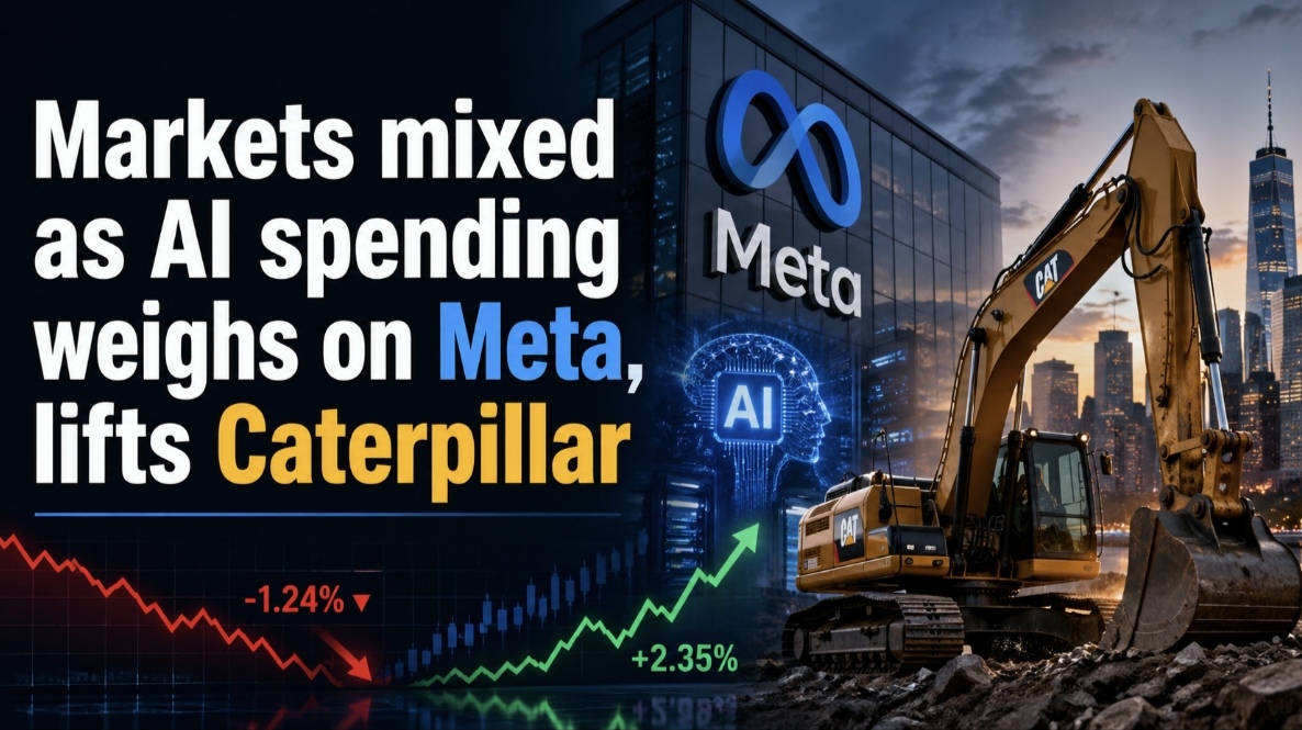 Markets Mixed as AI Spending Weighs on Meta, Lifts Caterpillar